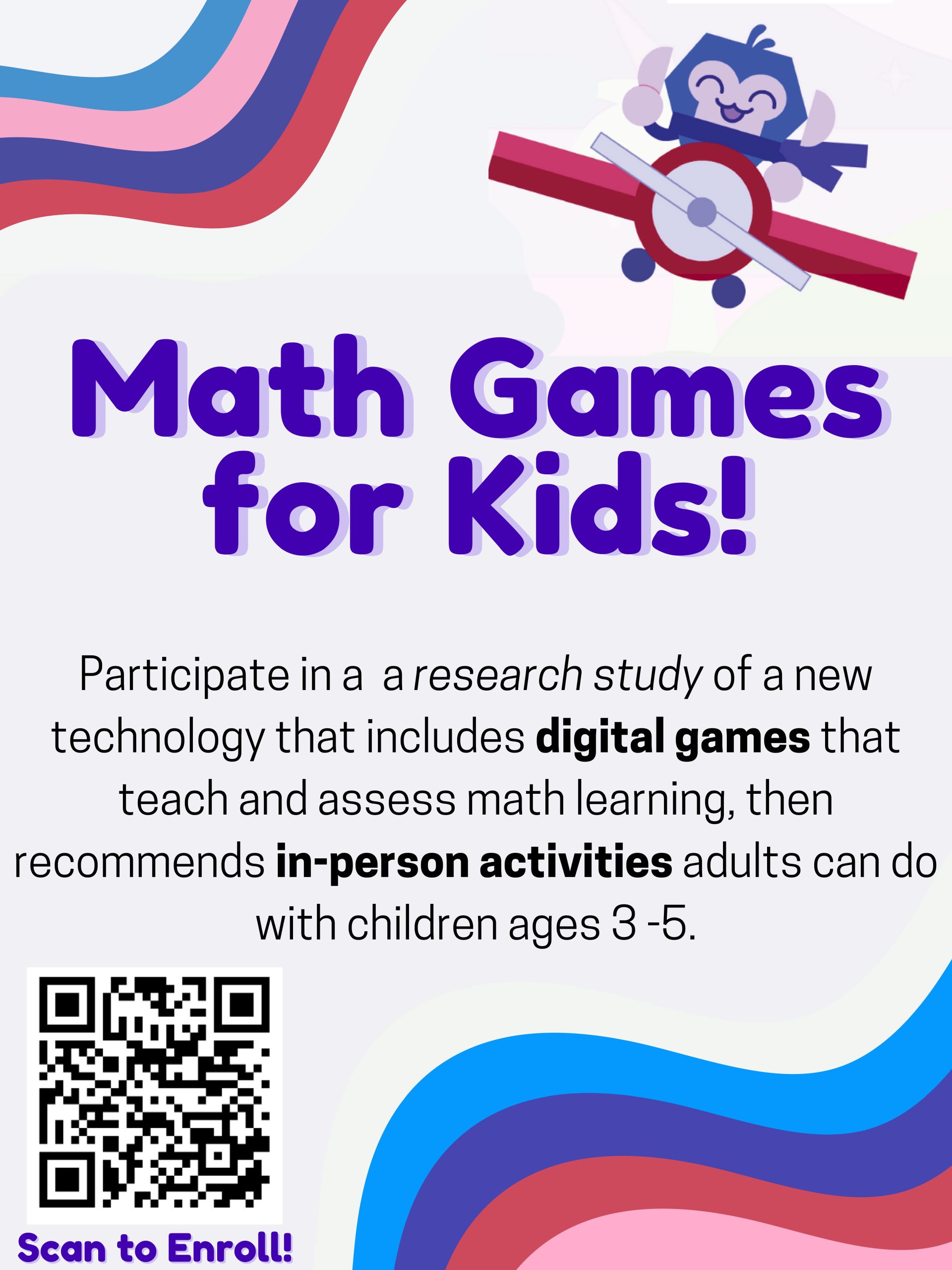 儿童数学游戏:参与一项新技术的研究，其中包括教授和评估数学学习的数字游戏，然后推荐成年人与3-5岁儿童进行的面对面活动。”itemprop=